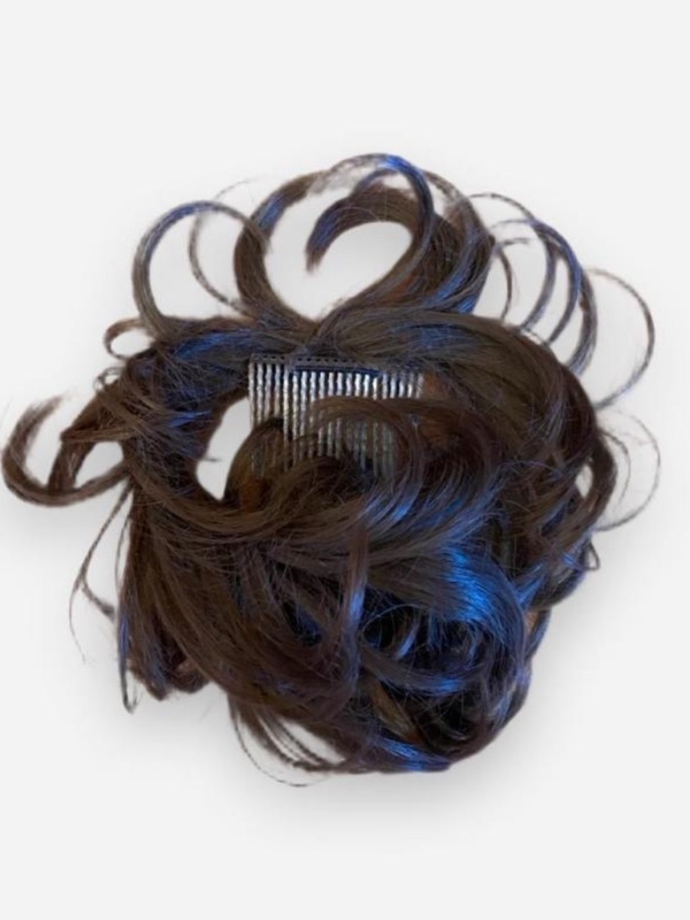 Brunette fake hair clip